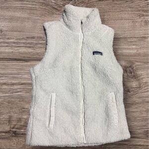 Patagonia Vest Women S White Los Gatos Sherpa High Pile Fleece Full Zip